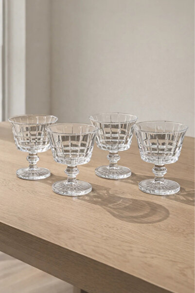 Urbanza 4-Piece Clear Glass Dessert Cups with Foot – Elegant Serving Set