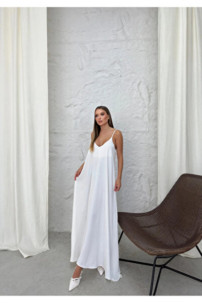 Ethab Ticaret Aerobin long dress white pt