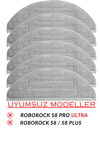 Ozemtek Roborock S8 Pro (Not Ultra) Compatible 6 Pcs Microfiber Mop Cloth Replacement Set
