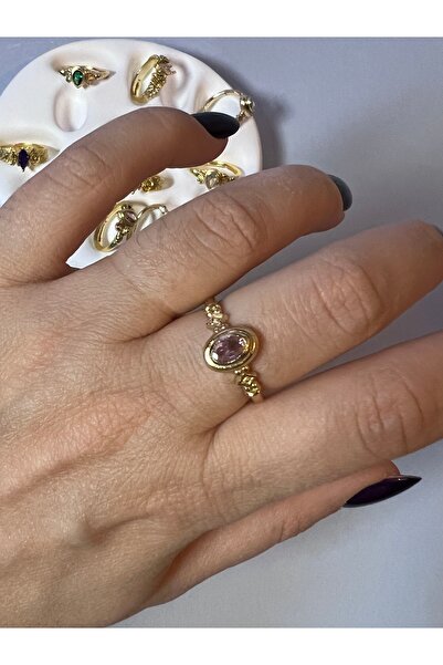 GENERAL Altın Kaplama, Taşlı, Vintage Tasarım - Ayarlanabilir, Boho Yüzük