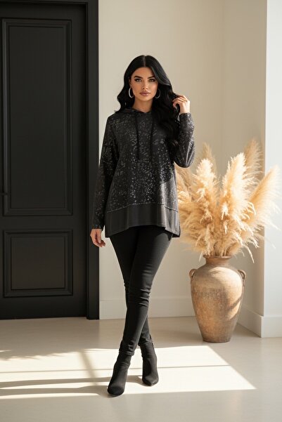 MADE İN ITALY İtalyan Model Kapüşonlu Uzun Bluz