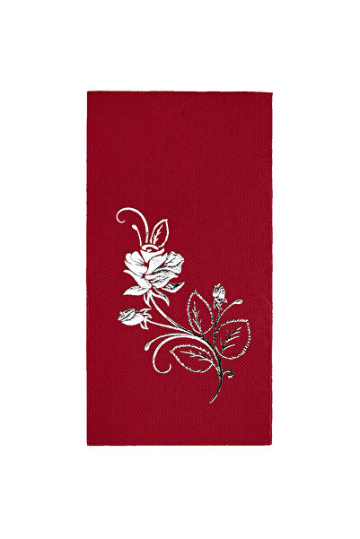 Story 40X40 cm Silver Foil Rose Patterned Pack of 16 Burgundy Colored Paper N...