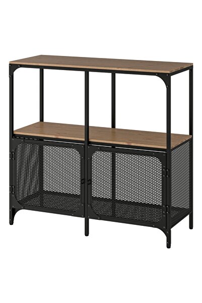 AZOZ MERCHLY وحدة رفوف، سوداء، 100 × 95 سم