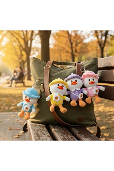 Şirin Sürpriz Renkli Peluş Ördek Anahtarlık (2 Adet)