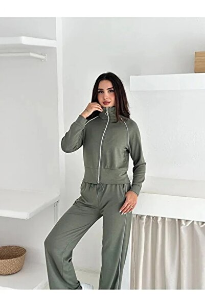 Mivelya Γυναικείο Σετ Φόρμας με Ρίγες και Ψηλόμεσο Σχέδιο, από Ύφασμα Modal