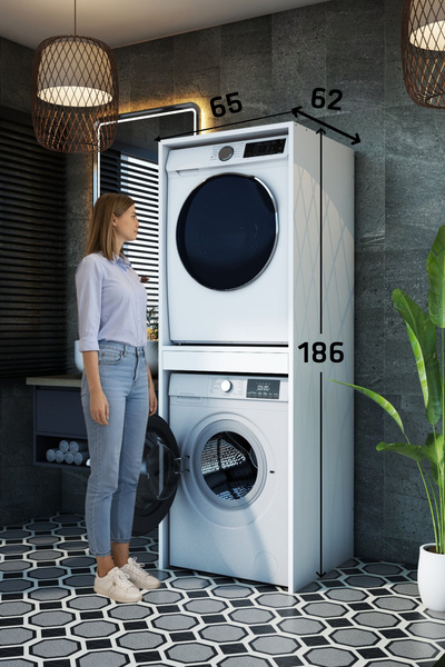 BELMO Flora Çekmeceli Çamaşır Ve Kurutma Makinesi Dolabı