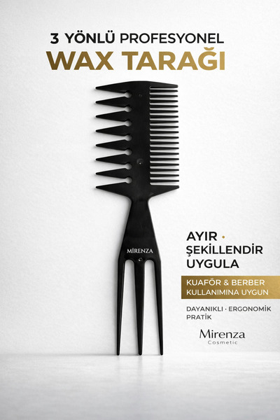 mirenza cosmetic Profesionalni 3-strani češalj za vosak - češalj za oblikovan...
