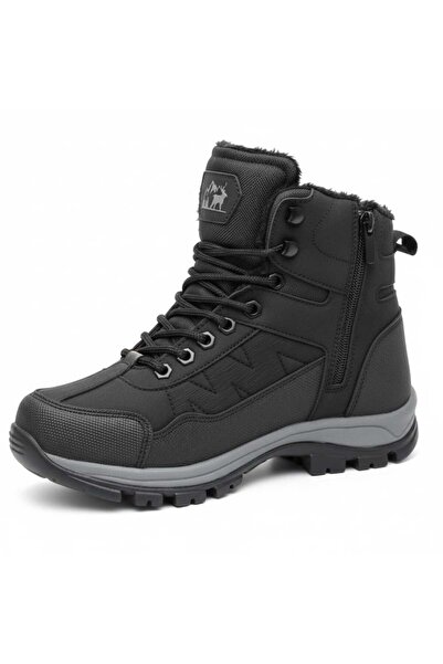PAPUCUMUN DÜNYASI Fur-Lined, Non-Slip Sole, Zippered and Lace-Up Boots (36-44)