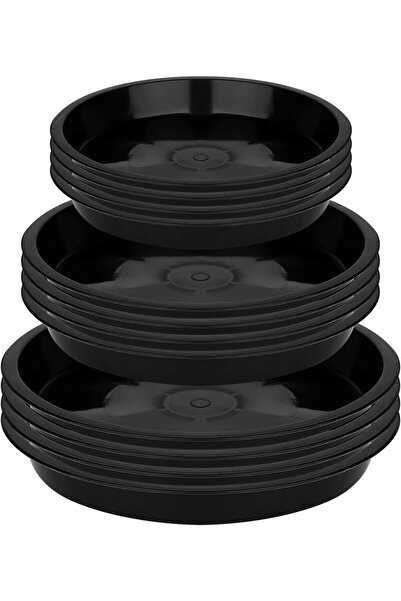 Generic طقم صحون نباتات للحديقة، 17.8/15.8/13.9 سم (5.5/6.2/7 بوصة)، صينية دا...