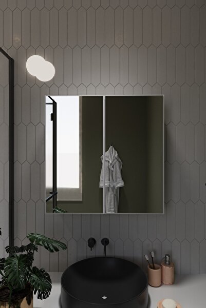 BELMO Everest İki Kapaklı Aynalı Lavabo Üstü Banyo Dolabı