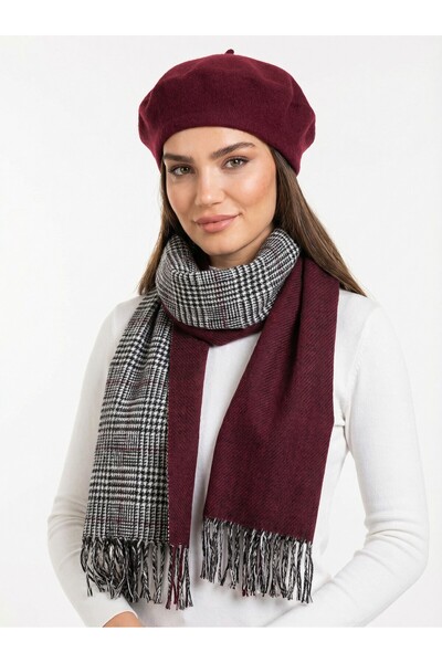 Develioğlu Kadın Keçe Ressam Bere ve Çift Taraflı Şal Takımı – Kışlık Şık Aks...