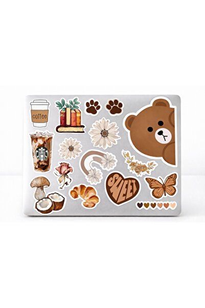 Limitless Design ملصقات قهوة، ملصقات بنية اللون، ملصقات جمالية، مجموعة ملصقات...