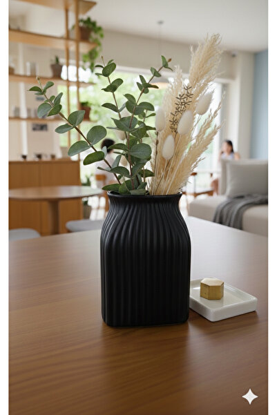 Velorahomee Διακοσμητικό Μαύρο Ματ Κεραμικό Βάζο - Μοντέρνο Σχέδιο για Κομψότ...