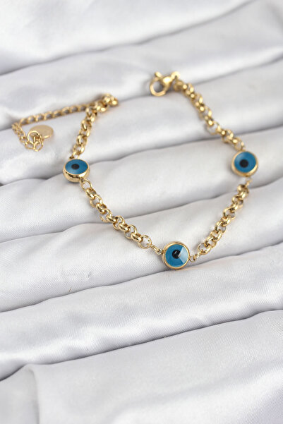 Lisinya 316L Steel Evil Eye Model Gold Color Women's Bracelet - Tygoo