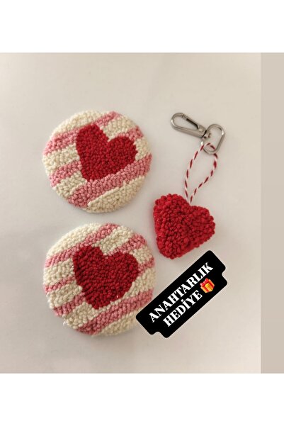 ETİK AKSESUAR El Yapımı Punch Bardak Altlığı 2’li Set – Kalın Dokulu, Kaymaz,...