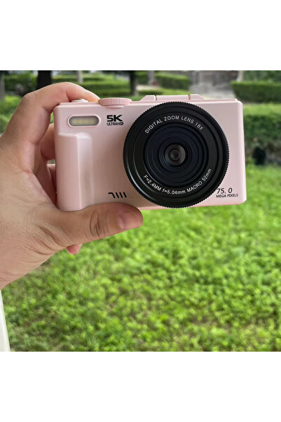İMEXTECH W1 5K 75MP 18X Zoom Flaşlı 3” Flip Ekranlı Türkçe 64GB Kart Dijital Vlog Fotoğraf Makinesi