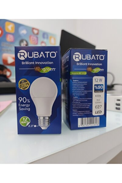 RUBATO 12W Led Ampul E27 Duy 8000K Beyaz Işık 950 Lümen - 2'li Paket