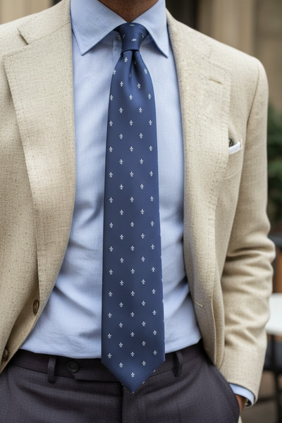 CROATE Navy Blue Minimal Pattern Special Series 8cm Tie (1) Piece Stock