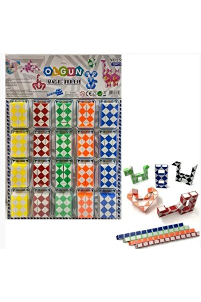 Toys مكعب ذكاء الثعبان السحري الذي يتداخل بشكل روبيك 20 قطعة