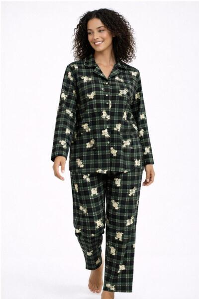 Hepyek Long Sleeve Front Button Pajama Set