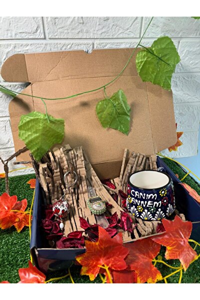 Home Coffee Cup Set of 3: My Beloved Mother Mug + Zikirmatik + Anadolu Porcelain Keychain