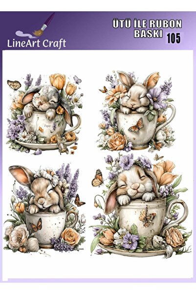 LİNEART Ütü ile Rubon Baskı Transfer No:RB105-30x30cm