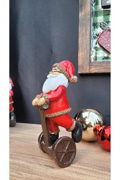 İLDA ART DESİGN Dekoratif Heykel,Biblo Polyester Scooterlı Noel Baba, Yılbaşı...