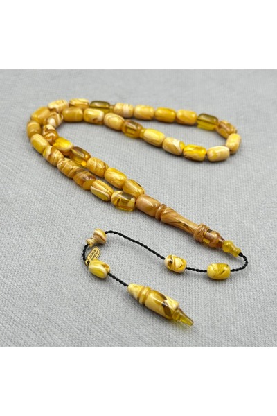 Tespih Çek Serdal AKDENİZ Usta İşçilikli Halkalı İmame Ateş Sıkma Kehribar Te...