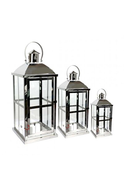 Generic Silver Lantern Set of 3 Different Sizes