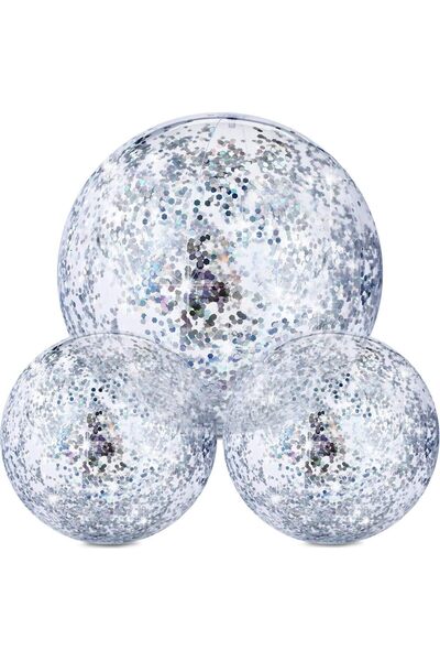 Generic Shiny Inflatable Beach Balls - 3 Pieces