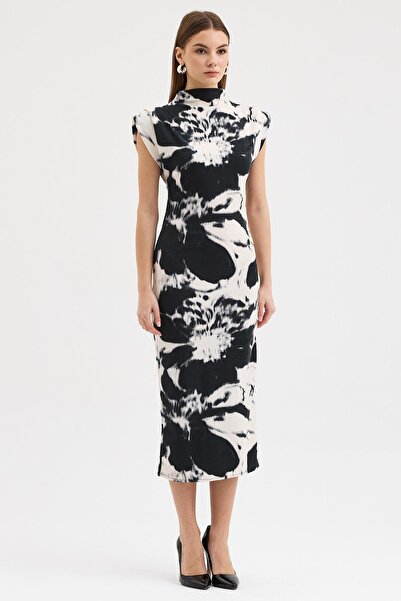 Lijuri Printed Mock Neck sleeveless dress 2951