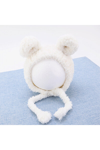 HANNA Caciulita alba pentru bebelusi cu urechiuse