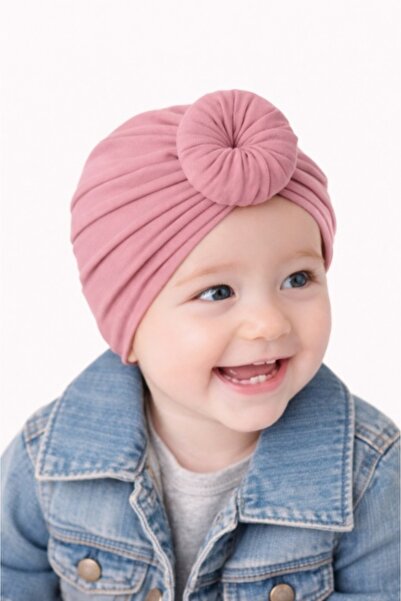 Pure Boutique Powder pink turban hat for girls