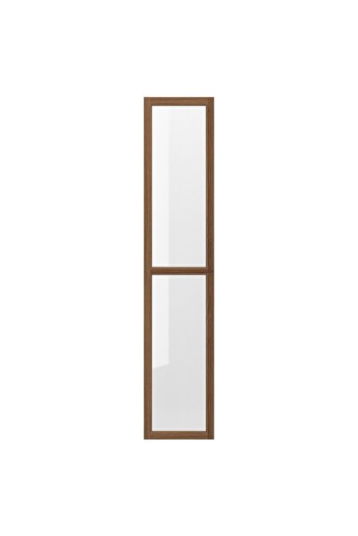 AZOZ MERCHLY Glass door, brown walnut effect, 40 x 192 cm