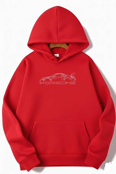 Mayer Butik Unisex Men/Women Porsche Stone Printed Cotton Oversized Hooded Sw...