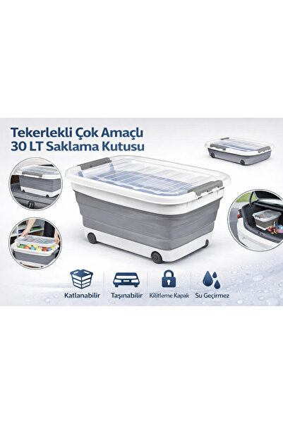 KAYAGROUP Storage Box with Wheels Folding Multi-Purpose Vehicle Home Camping