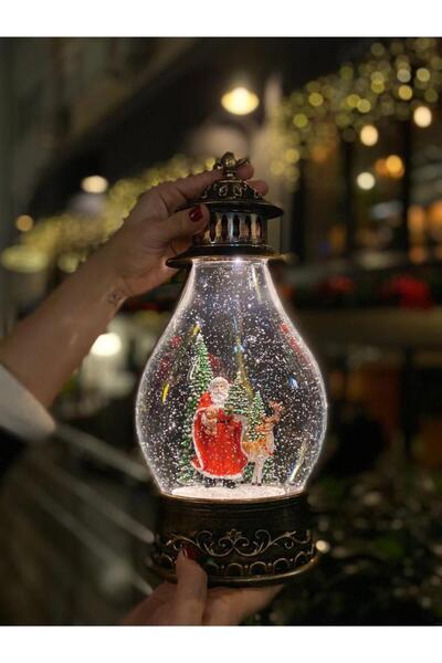 TAROS KIRTASİYE Büyük Boy Işıklı Noel Baba Gece Lambası Kar Küresi