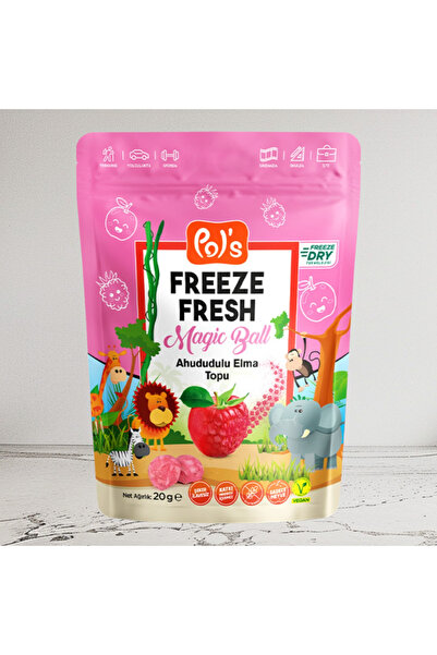 Pol's توت العليق المجفف بالتجميد مع كرات التفاح 20 جرام
