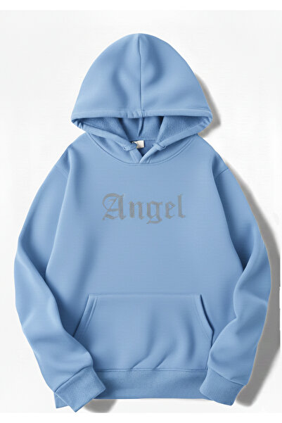 Mayer Butik Unisex Men/Women Angel Stone Printed Cotton Oversized Hooded Swea...
