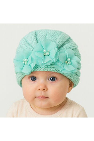 Superbaby Caciulita vernil tip turban cu floricele