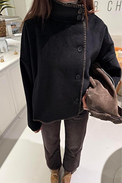 Vesua SİYAH ÇOBAN DİKİŞLİ CEKET