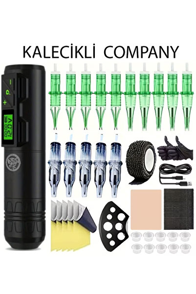 Kalecikli Company Profesyonel Kablosuz Dijital Ekranlı Şarjlı Pen Tatto Dövme...