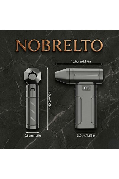 NOBRELTO Şarjlı Mini Jet Fan - Turbo Yaprak ve Toz Üfleme Makinesi (Mangal, A...