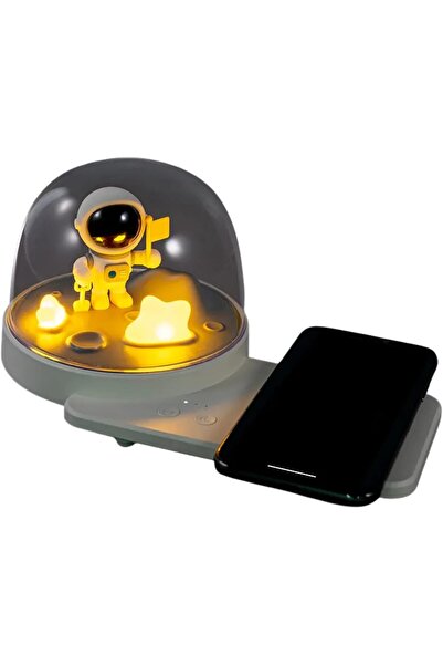 Generic Astronaut 3 in 1 Wireless Charger Night Light Lamp with Bluetooth Speaker