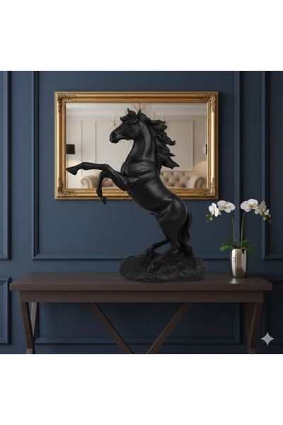 İki Cadı Tasarım Şahlanan At Büst Heykel Polyester Ev ,Ofis Dekor