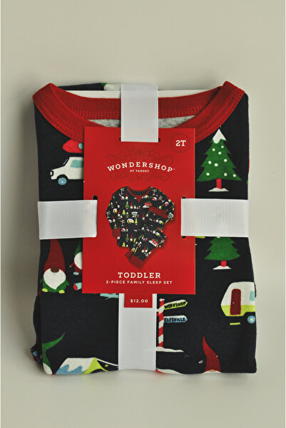 Wondershop NWT Toddler Holiday Knomes Footed Pajamas Blue