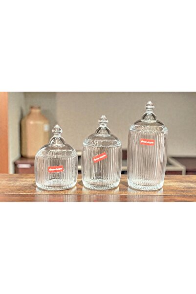 AR HOME Luxury Coffe Tea Storage GLASS -Jar Set-3 Pcs
