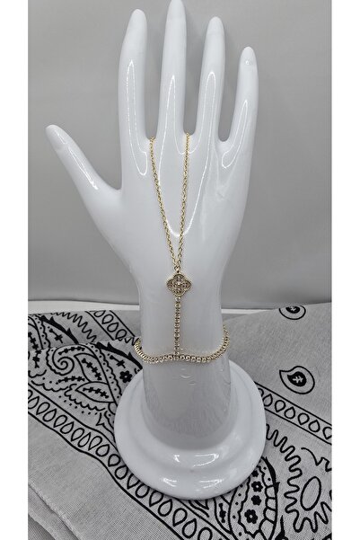NO NAME Stainless Steel Gold Color Waterway Model Clover Themed Zircon Stone ...