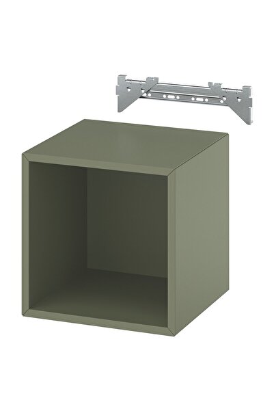 AZOZ MERCHLY Wall-mounted shelving unit, grey-green, 35 x 35 x 35 cm