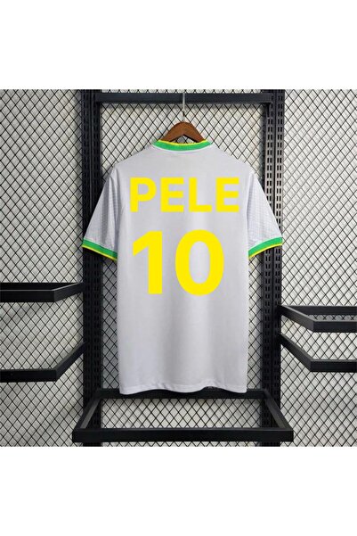 Lion Spor Brazil Special Patterned White Jersey Women's T-Shirt Pele 10